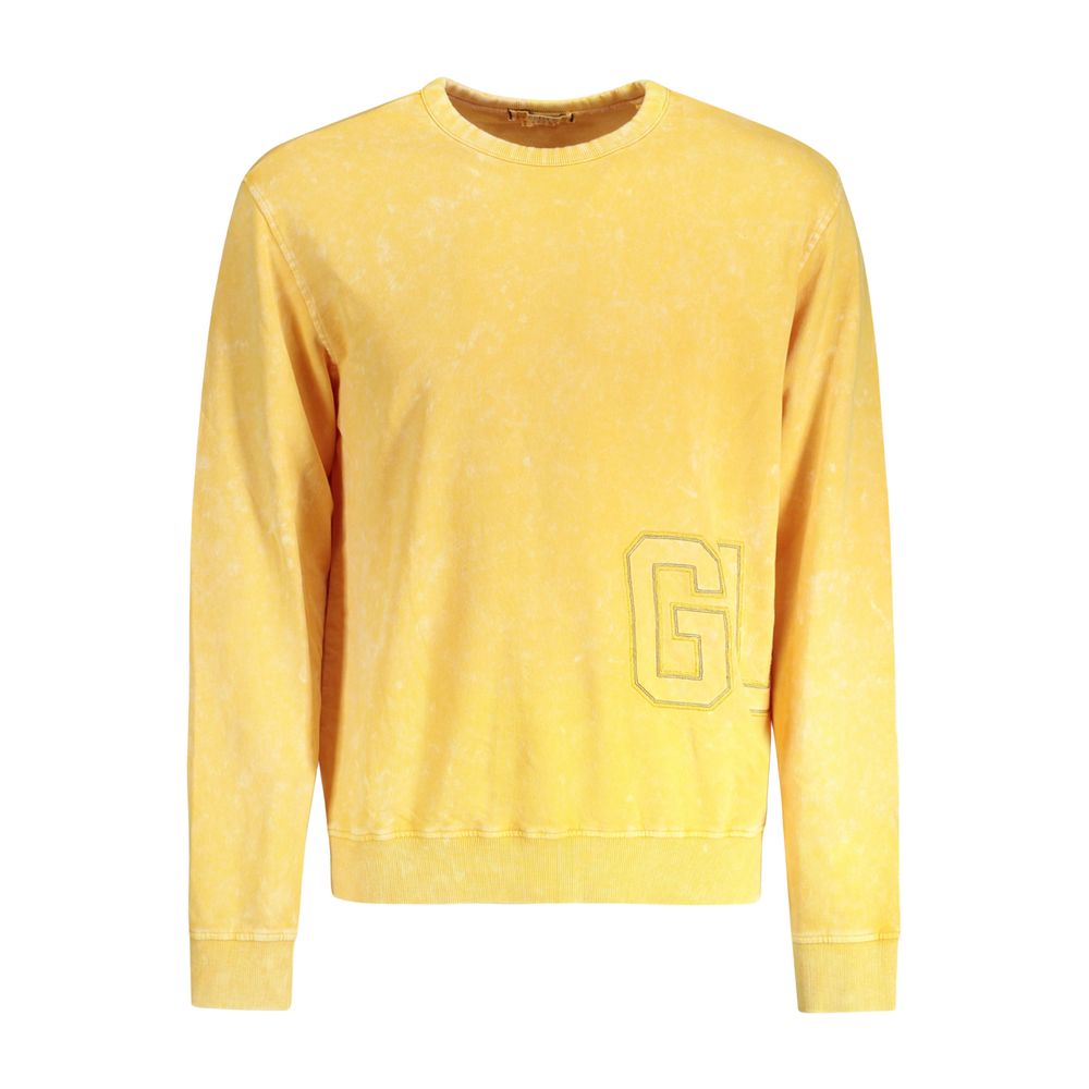 Yellow Cotton Men Sweater