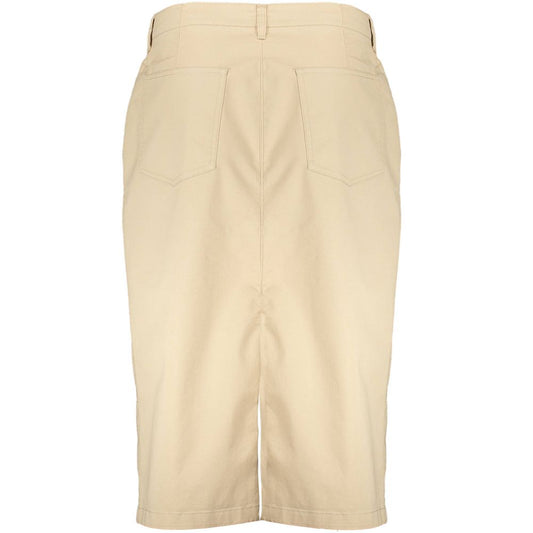 Beige Cotton Women Skirt