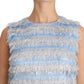 Elegant Light Blue Fringe Shift Dress