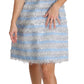 Elegant Light Blue Fringe Shift Dress