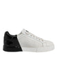 White Black Logo Portofino Men Sneaker Shoes