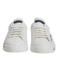 White Blue Logo Leather Portofino Sneaker Shoes