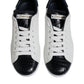 White Black Leather Portofino Sneaker Shoes