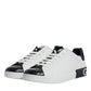 White Black Leather Portofino Sneaker Shoes