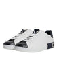 White Black Leather Portofino Sneaker Shoes