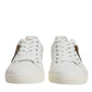 White Leather Heart Embellished Sneakers Shoes