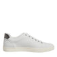 White Leather Heart Embellished Sneakers Shoes