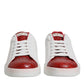 White Red Leather Portofino Men Sneaker Shoes