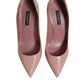 Pink Patent Leather Stiletto Heel Pumps Shoes