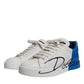 White Blue Logo Portofino Sneakers Shoes