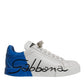 White Blue Logo Portofino Sneakers Shoes