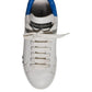 White Blue Logo Portofino Sneakers Shoes