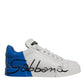 White Blue Logo Portofino Sneakers Shoes