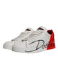 White Red Logo Portofino Sneakers Shoes