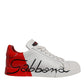White Red Logo Portofino Sneakers Shoes