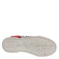 White Red Logo Portofino Sneakers Shoes