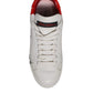 White Red Logo Portofino Sneakers Shoes