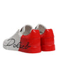 White Red Logo Portofino Sneakers Shoes