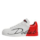 White Red Logo Portofino Sneakers Shoes