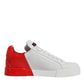 White Red Logo Portofino Sneakers Shoes