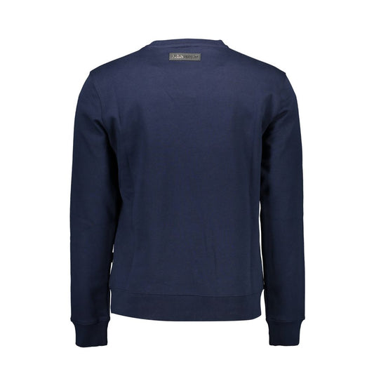 Blue Cotton Men Sweater