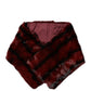 Black Red Stripe Fur Shawl Neck Wrap Scarf