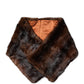 Black Brown Stripe Fur Shawl Wrap Scarf