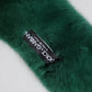 Green Mink Fur Collar Women Neck Wrap Scarf