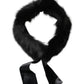 Black Fur Shoulder Collar Wrap Shawl Scarf