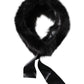 Black Fur Shoulder Collar Wrap Shawl Scarf