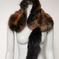 Brown Red Fox Fur Neck Warmer Winter Scarf