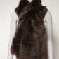 Brown Raccoon Fur Neck Warmer Winter Scarf
