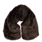 Brown Raccoon Fur Neck Warmer Winter Scarf