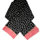 Black White Polka Dots Fringes Wrap Scarf