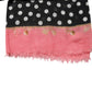Black White Polka Dots Fringes Wrap Scarf