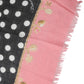 Black White Polka Dots Fringes Wrap Scarf