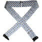 White Blue Polka Dotted Silk Skinny Scarf
