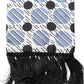 White Blue Polka Dotted Silk Skinny Scarf