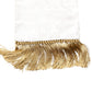 White Floral Jacquard Skinny Fringes Scarf