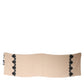 Beige Floral Lace Trim Silk Neck Wrap Scarf