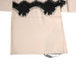 Beige Floral Lace Trim Silk Neck Wrap Scarf
