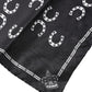 Black Horseshoe Silk Square Handkerchief Scarf