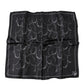 Black Patterned Silk Handkerchief Scarf