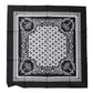 Black Logo Monogram Cotton Handkerchief Scarf