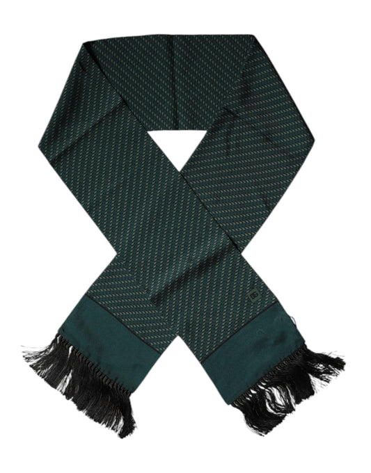 Dark Green Fantasy Fringes Neck Wrap Scarf