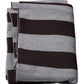Black Gray Stripes Wool Neck Wrap Scarf