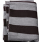 Black Gray Stripes Wool Neck Wrap Scarf