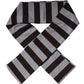 Black Gray Stripes Wool Neck Wrap Scarf