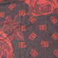 Black Red Floral Modal Wrap Shawl Scarf