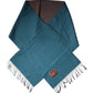 Blue Green Wool Fringes Wrap Shawl Scarf
